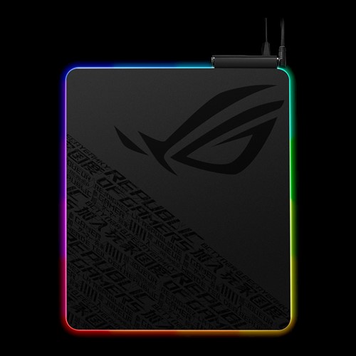 ASUS ROG Balteus Qi wireless-charging RGB gaming mouse pad with 15-zone Aura Sync lighting