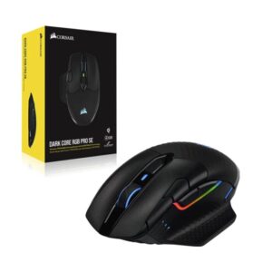 Corsair Dark Core RGB PRO SE Wireless Optical Gaming Mouse - Black - Sensor: PixArt PAW3392 Optical Sensor - Max DPI: 18