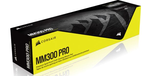 Game in confidence on the CORSAIR MM300 PRO Premium Spill-Proof Cloth Gaming Mouse Pad – Extended