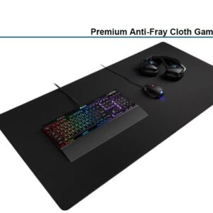 The CORSAIR MM500 Premium Anti-Fray Cloth Extended 3XL Gaming Mouse Pad’s massive 1220mm x 610mm size and plush rubber construction offer a comfortable surface that covers your entire gaming setup. Finished with precision stitched anti-fray edges and a glide-enhanced woven textile surface