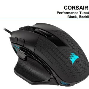 The CORSAIR NIGHTSWORD RGB Performance Tunable Gaming Mouse is equipped with a cutting-edge 18