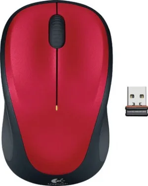 Logitech M235 Wireless Mouse Red Contoured design Glossy Comfort Grip Advanced Optical Tracking 1-year battery life – Logitech MILT-M235RED Wireless & Bluetooth Product Image
