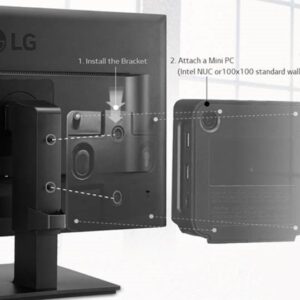 LG NUC VESA Mount Bracket for Intel NUC / Brix / other mini PC to mount behind Monitor Arm support VESA 75x75mm or 100x100mm only suitable for specific LG models.