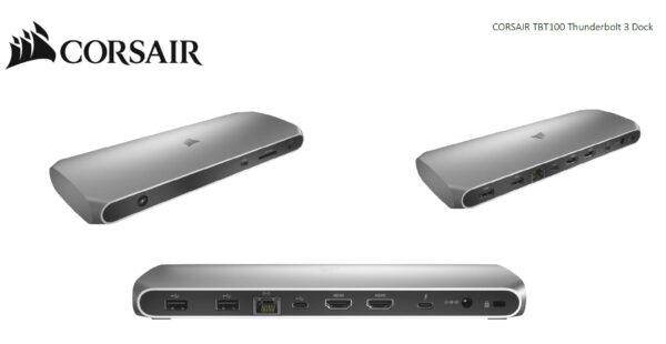 Connect a wealth of devices to your Mac or PC with the CORSAIR TBT100 Thunderbolt™ 3 Dock