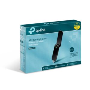 TP-Link Archer T4U AC1300 Wireless Dual Band USB Adapter 2.4GHz (400Mbps) 5GHz (867Mbps) 1xUSB3 802.11ac Omni Directional Antenna WPS button USB Ext Cable