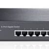TP-Link TL-SG1008 8-Port Gigabit Unmanaged Switch 13' Desktop Rackmountable Steel Case Fanless Supports MAC address 802.1p/DSCP QoS – TP-LINK NWTL-SG1008 Network Switches Product Image