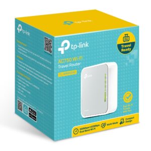 TP-Link TL-WR902AC AC750 750Mbps Dual Band WiFi Wireless Travel Router 5GHz@433Mbps 2.4GHz@300Mbps 1x100Mbps LAN/WAN USB for 3G/4G Modem Pocket Size