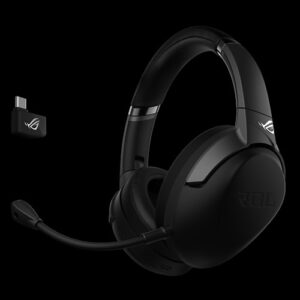 ASUS ROG STRIX GO 2.4 USB-C 2.4 GHz wireless gaming headset with AI noise-cancelling microphone and low-latency performance for compatibility with PC
