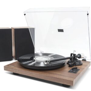 mbeat®HIFI Turntable with Speakers - Vinyl Turntable Record Player with 36W Bookshelf Speakers