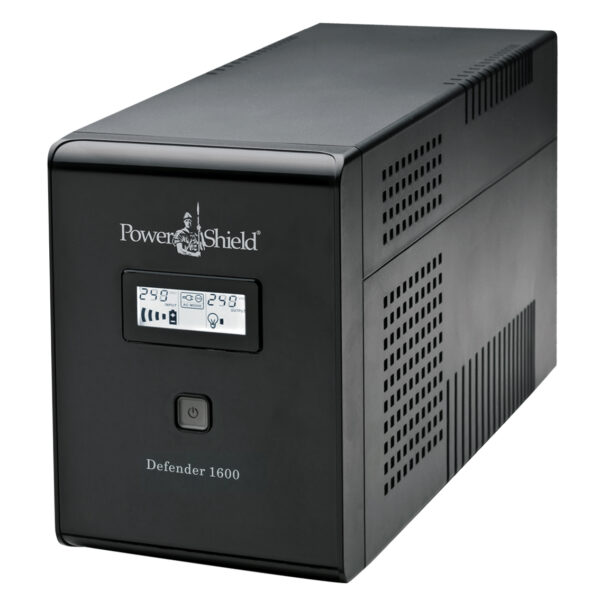 The Defender 1600 uses Automatic Voltage Regulation (AVR) to minimise the effects of ﬂuctuations in input voltage protecting your valuable equipment from power line disturbances. The stylish LCD display
