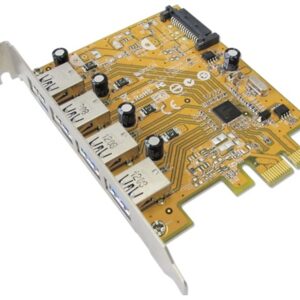 Sunix USB4300NS PCIE 4-Port USB 3.0 Card (SATA power connector); Universal Serial Bus 3.0; xHCI; Single-lane (x1) PCI Express