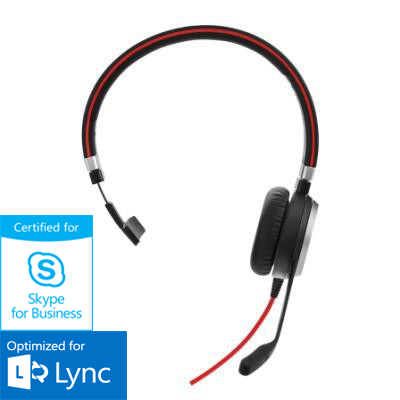 Jabra EVOLVE 40 MS Lync optimised corded mono headset is a for VoIP softphones