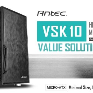 Antec VSK10 mATX Case. 2x USB 3.0 Thermally Advanced Builder's Case. 1x 120mm Fan. Two Years Warranty