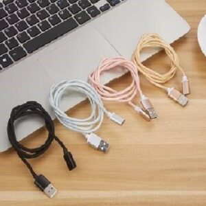 Braided Magnetic Cable with 3 connectors (Micro USB