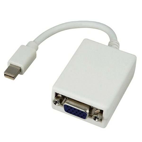 High quality Mini DisplayPort (DP) Male to VGA Female adaptor. Use this adapter to convert any Mini DisplayPort Female port into a VGA Female port. For example