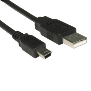 USB 2.0 Extension A-MiniB cable 1m black (10 cables per bag)