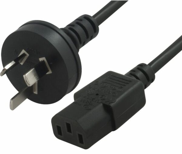 Hypertec AU Power Cable 2m - Male Wall 240v PC to Power Socket 3pin to IEC 320-C13 for Notebook/ AC Adapter Black AU Certified Unbagged