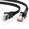 Edimax 2m Black 10GbE Shielded CAT7 Network Cable - Flat 100% Oxygen-Free Bare Copper Core