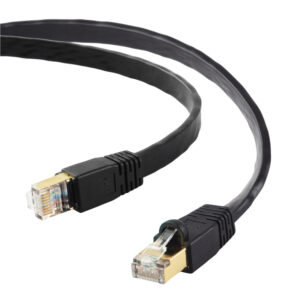 Edimax 1m Black 40GbE Shielded CAT8 Network Cable - Flat