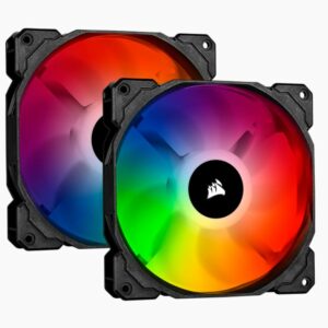 The CORSAIR iCUE SP140 RGB PRO Performance Dual Fan Kit boasts 16 individually addressable RGB LEDs – eight on each fan – for the cooling you need and the visuals to impress.
