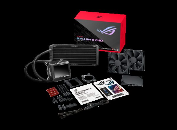 ASUS ROG Ryujin II 240 all-in-one liquid CPU cooler with 3.5" LCD