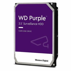 Western Digital WD Purple 12TB 3.5" Surveillance HDD 7200RPM 256MB SATA3 6Gb/s 245MB/s 550TBW 24x7 64 Cameras AV NVR DVR 2.5mil MTBF 5yrs
