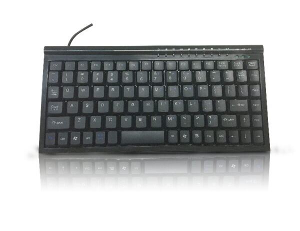 8Ware Compact Mini Ergonomic Keyboard USB  PS2 Black 88 Keys Multimedia Keyboard Windows 7 / 8 / 10 / Vista，IBM or Compatible systems Plug  play