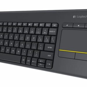 Logitech K400 Plus Wireless Keyboard with Touchpad  Entertainment Media Keys Tiny USB Unifying receiver for HTPC connected TVs