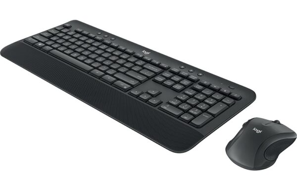 Logitech MK550 Wireless Desktop Keyboard Mouse Combo 3 Yrs battery life comfortable palm rest  adjustable tilt legs Laser-grade tracking side-to-side