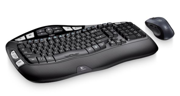 Logitech MK550 Wireless Wave Keyboard Mouse Combe Black Wave-shaped key frame Cushioned