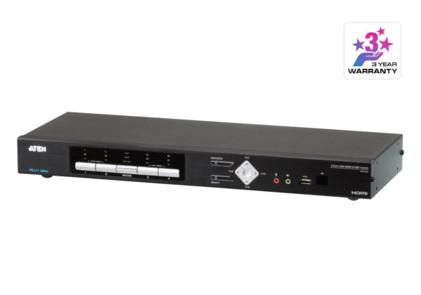 ATEN CM1284 4-Port USB HDMI Multi-View KVMP™ Switch improves the operational efficiency of real-time monitoring. The CM1284 allows users to manage the data more efficiently by allowing multiple sources to be selected