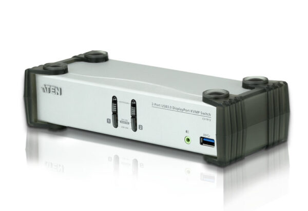 The ATEN CS1912 2-Port USB 3.0 DisplayPort KVMP™ Switch provides the latest innovations in desktop KVM switching technology to meet the increasing demand of higher video quality and file transfer rates on modern computers. The CS1912 provides superior resolutions up to 3840 x 2160 @ 30 Hz
