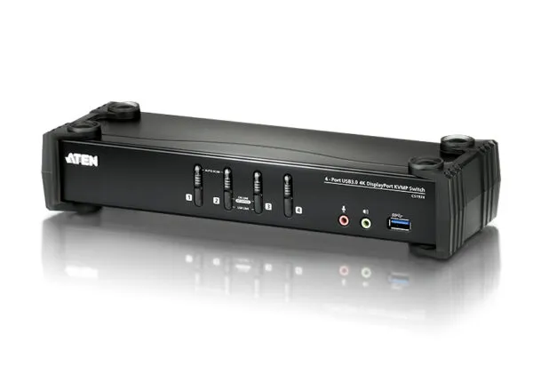 Aten Desktop KVMP Switch 4 Port Single Display 4k DisplayPort w/ audio
