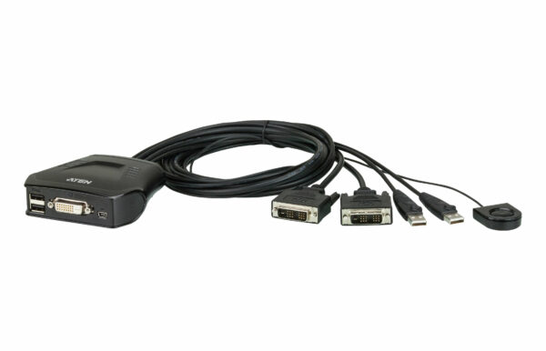 Aten Compact KVM Switch 2 Port Single Display DVI