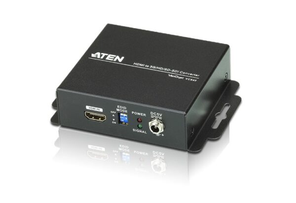 The VC840 HDMI to 3G/HD/SD SDI Converter provides a professional way to exchange high definition signals in real time. The SDI and HDMI signal conversion is 100% digital and guarantees no loss of quality for both the audio and video transmission. The VC840 provides 2 low jitter SDI outputs for dual display. The VC840 is the most dependable way to convert signals with confidence when monitoring in any post or broadcast application.