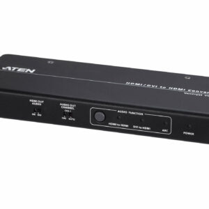 ATEN VC881 is a high-quality HDMI/DVI to HDMI converter with audio de-embedding function. Input a DVI signal and it converts the signal to HDMI signal or input an HDMI signal and it extracts the HDMI audio signal. Advanced video support provides a better-defined connection with video resolutions up to 4K and complies with HDCP 1.4.