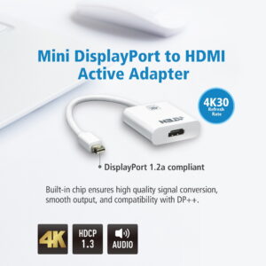 The VC981 is an active Mini Display Port to HDMI adapter that allow you to connect your Mini DisplayPort/DisplayPort output device to the HDMI input of a 4K TV or other display.   The ATEN VC981 is an active adapter