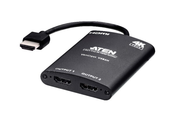 The ATEN VS82H splitter offers you superior video resolution of True 4K and lossless quality when sending one source of digital high-definition video to two displays. It supports HDMI-enabled equipments from DVD players