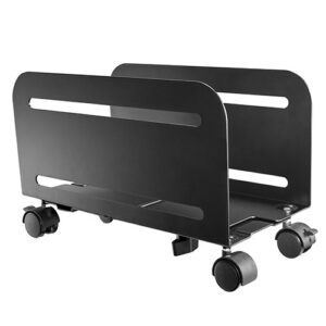 This ATX Case stand is designed to support and elevate most desktop/tower style computers for easier access. It has a range of width adjustment for most ATX towers from min 119mm to max 209mm. It increases airflow and saves desktop space by storing the ATX Case under or beside your desk. With 4 castor wheels the ATX case can be easily transportable. 2 lockable wheels prevent the stand from sliding. Manufactured from high-quality steel