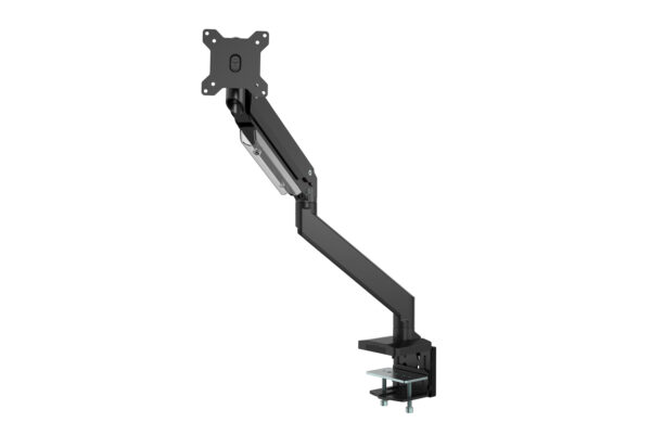 Our Aluminum Heavy-Duty Gas Spring Monitor Arm fits monitors from 17"~35" and holds up to 15kg/33lbs