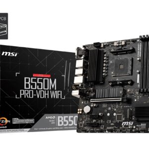MSI B550M PRO-VDH WIFI PRO series helps users work smarter by delivering an efficient and productive experience. Featuring stable functionality and high-quality assembly