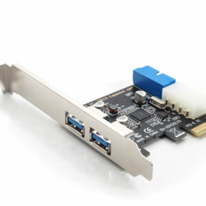 PCIE USB 3.0 4 port Card  two port internal (19 pin) + two port external  -  Low Profile Bracket