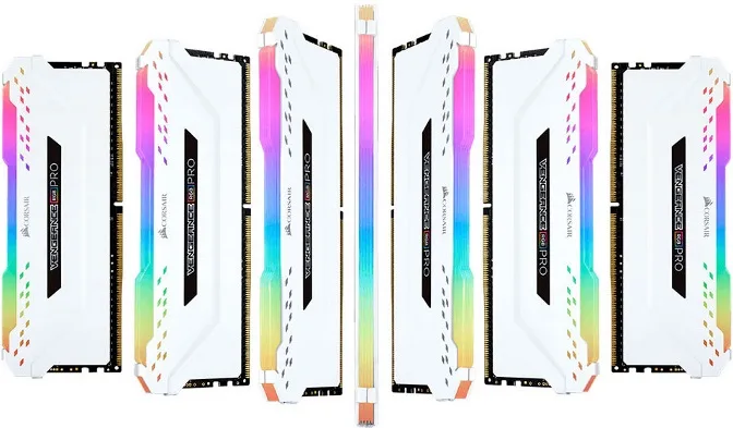 Corsair Vengeance RGB PRO 16GB (2x8GB) DDR4 3200MHz C16 Desktop Gaming Memory White – Corsair MECMD4-VRGBP2X8G32CW DDR4 UDIMM (Desktop) Product Image