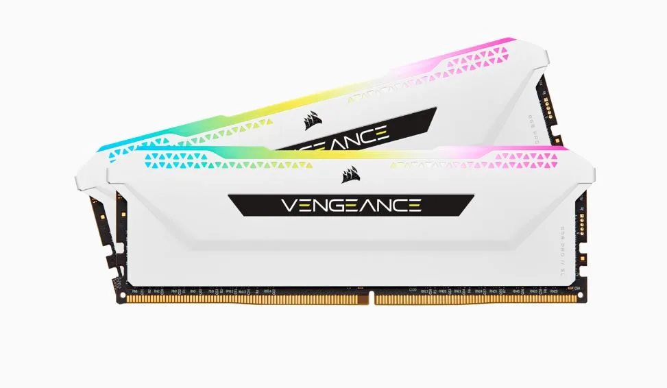 Corsair Vengeance RGB PRO SL 32GB (2x16GB) DDR4 3200Mhz C16 White Heatspreader Desktop Gaming Memory – Corsair MECMD4VRGBP2X16G32HW DDR4 UDIMM (Desktop) Product Image