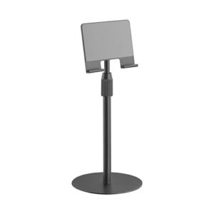 The TBS01-2 Height-Adjustable Tabletop Stand holds a phone or tablet for a truly hands-free experience. The tiltable holder provides optimal viewing angles. A handy manual lock and release knob makes height adjustments quick and easy and the steel base with anti-slip pads provides ultimate stability during use. Perfect for the home or office and great for watching media while at work or play.