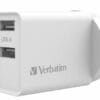 Shop Verbatim USB Charger Dual Port 2.4A each Total 5v 3.4A White Wall Charger VerbatimVerbatim USB Charger Dual Port 2.4A each Total 5v 3.4A White Wall Charger