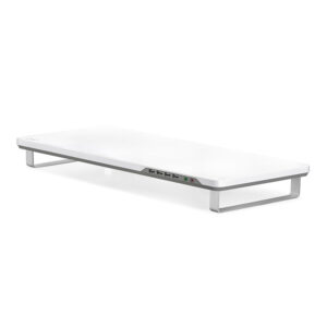 M-DESK F1 is in a simple rectangle shape without flaring decorations.