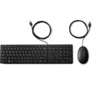 HP 320MK USB Wired Desktop Keyboard Mouse Combo Reduced-sized & Low-Profile Quiet Keys Easy Clean Plug&Play for Notebook Desktop PC – HP NAHP-9SR36AA Corded Product Image