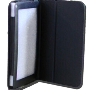 LeaderTab 7.9 Folio Case Black Faux Leather. Camera hole rear