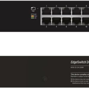 The Ubiquiti Rackmount EdgeSwitch 24 250W ES-24-250W delivers the forwarding capacity to simultaneously process traffic on all ports at line rate without any packet loss.